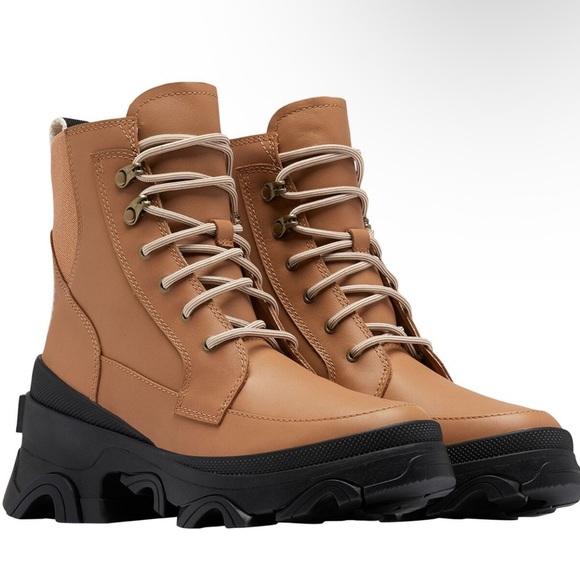 SOREL | Brex Lug Tawny Buff Brown Leather Lace Up Waterproof Ankle Boots - Picture 1 of 12